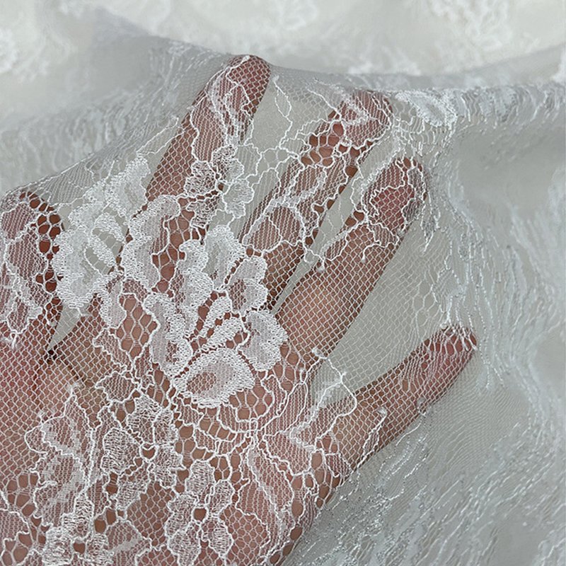 Lace Fabric Cutwork Jacquard Nylon for Bridal Wholesale Supplier 7
